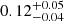 Mathematical equation: $ 0.12^{+0.05}_{-0.04} $