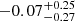 Mathematical equation: $ -0.07^{+0.25}_{-0.27} $