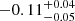 Mathematical equation: $ -0.11^{+0.04}_{-0.05} $