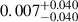 Mathematical equation: $ 0.007^{+0.040}_{-0.040} $