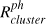Mathematical equation: $R_{{cluster }}^{{ph}}$