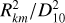 Mathematical equation: $R_{km}^2/D_{10}^2$
