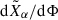Mathematical equation: $ \mathrm{d}\tilde{X}_\alpha/\mathrm{d}\Phi $