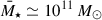 Mathematical equation: $ \bar{M}_\star \simeq 10^{11}\,M_\odot $