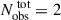 Mathematical equation: $ N_{\text{obs}}^{\text{ tot}} = 2 $