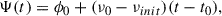 Mathematical equation: $$ \begin{aligned} \Psi (t) = \phi _0 + (\nu _0 - \nu _{init})(t-t_0), \end{aligned} $$