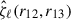 Mathematical equation: $ \hat{\zeta}_\ell(r_{12},r_{13}) $