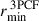 Mathematical equation: $ r_\mathrm{{min}}^\mathrm{{\,3PCF}} $