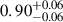 Mathematical equation: $ 0.90^{+0.06}_{-0.06} $