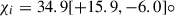 Mathematical equation: $ \chi_i = 34.9[+15.9,-6.0]{\circ} $