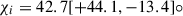 Mathematical equation: $ \chi_i = 42.7[+44.1,-13.4]{\circ} $