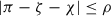 Mathematical equation: $ |\pi - \zeta - \chi | \le \rho $
