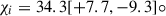 Mathematical equation: $ \chi_i = 34.3 [+7.7,-9.3]{\circ} $