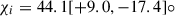 Mathematical equation: $ \chi_i = 44.1 [+9.0,-17.4]{\circ} $