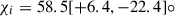 Mathematical equation: $ \chi_i = 58.5 [+6.4,-22.4]{\circ} $