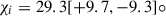 Mathematical equation: $ \chi_i = 29.3 [+9.7,-9.3]{\circ} $