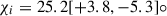 Mathematical equation: $ \chi_i = 25.2 [+3.8,-5.3]{\circ} $