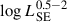 Mathematical equation: $ \log L_{\mathrm{SE}}^{0.5{-}2} $
