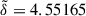 Mathematical equation: $ \tilde\delta = 4.55165 $