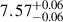 Mathematical equation: $ 7.57^{+0.06}_{-0.06} $