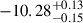 Mathematical equation: $ -10.28^{+0.13}_{-0.15} $