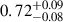 Mathematical equation: $ 0.72^{+0.09}_{-0.08} $