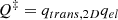 Mathematical equation: $$ \begin{aligned} Q^{\ddag } = q_{trans,2D}q_{el} \end{aligned} $$