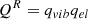 Mathematical equation: $$ \begin{aligned} Q^R=q_{vib}q_{el} \end{aligned} $$