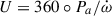 Mathematical equation: $ U = 360\circ P_a/\dot{\omega} $
