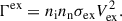 Mathematical equation: $$ \begin{aligned} \Gamma ^\mathrm{{ex}} = n_{\rm i}n_{\rm n} \sigma _{\rm {ex}} V^{2}_{\rm {ex}}. \end{aligned} $$