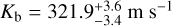 Mathematical equation: ${K_{\rm{b}}} = 321.9_{ - 3.4}^{ + 3.6}{\rm{m}}{{\rm{s}}^{ - 1}}$