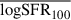 Mathematical equation: $ \overline{\mathrm{log SFR}_{100}} $