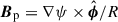 Mathematical equation: $ {\boldsymbol B}_{\mathrm{p}}= \nabla \psi \times \hat{\boldsymbol{\phi}}/R $