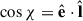 Mathematical equation: $ \cos\chi=\hat{\mathbf{e}} \cdot \hat{\mathbf{l}} $