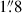 Mathematical equation: $ 1{{\overset{\prime\prime}{.}}}8 $