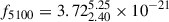 Mathematical equation: $ f_{5100} = 3.72_{2.40}^{5.25}\times 10^{-21} $