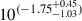 Mathematical equation: $ 10^{(-1.75^{+0.45}_{-1.03})} $