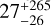Mathematical equation: $\[27_{-26}^{+265}\]$