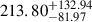 Mathematical equation: $ 213.80^{+132.94}_{-81.97} $