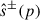 Mathematical equation: $ \hat{s}^{\pm}(p) $