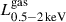 Mathematical equation: $ L^{\mathrm{gas}}_{\mathrm{0.5 - 2\,keV}} $