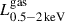 Mathematical equation: $ L^{\mathrm{gas}}_{0.5{-}2\,\mathrm{keV}} $