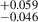 Mathematical equation: $ ^{+0.059}_{-0.046} $