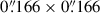 Mathematical equation: $ 0{{\overset{\prime\prime}{.}}}166 \times 0{{\overset{\prime\prime}{.}}}166 $