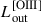 Mathematical equation: $ L_{\mathrm{out}}^{[\mathrm{OIII}]} $