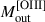Mathematical equation: $ M_{\mathrm{out}}^{[\mathrm{OIII}]} $