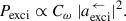 Mathematical equation: $$ \begin{aligned} P_{\rm exci} \propto C_\omega \ |a_{\rm exci}^{\leftarrow }|^2. \end{aligned} $$