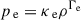 Mathematical equation: $ p_{\,\rm e} = \kappa_{\,\rm e} \rho^{\Gamma_{\mathrm{e}}} $
