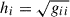 Mathematical equation: $ h_i = \sqrt{g_{ii}} $
