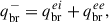 Mathematical equation: $$ \begin{aligned} q^-_{\text{br}} = q_{\text{br}}^{ei} + q_{\text{br}}^{ee}, \end{aligned} $$